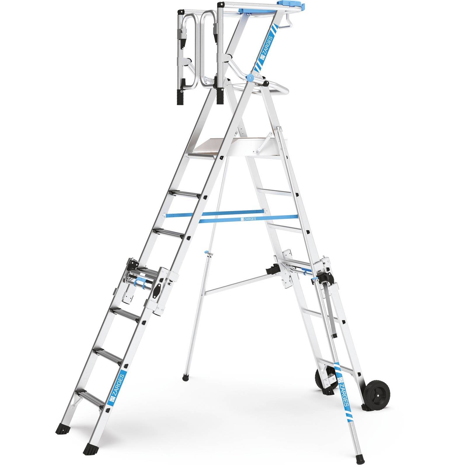Zarges Teleskop Plattformleiter ZAP Masterflex Plus S gebördelt 6-9 Stufen-0
