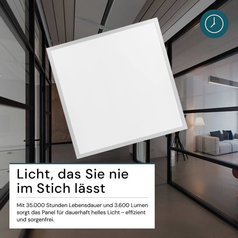 LUXULA LED Panel 62x62 cm 36W 3600lm 3000K Warmweiß Büro- Deckenleuchte Backlit Einbauleuchte für Rasterdecken-2