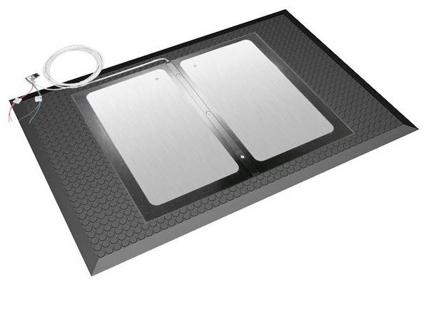 ESD Bodenmatte für SGT Schuhelektrode, ableitfähig, schwarz, 750 x 760 x 12 mm