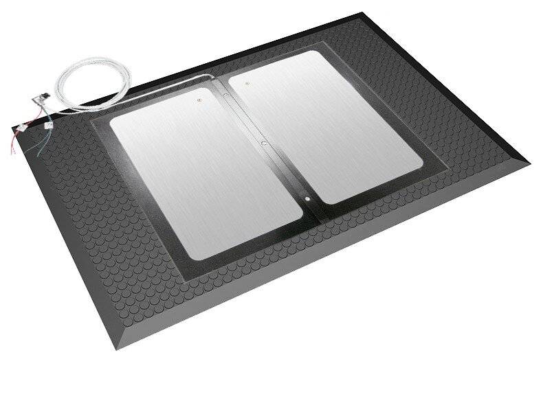 ESD Bodenmatte für SGT Schuhelektrode, ableitfähig, schwarz, 750 x 760 x 12 mm-0