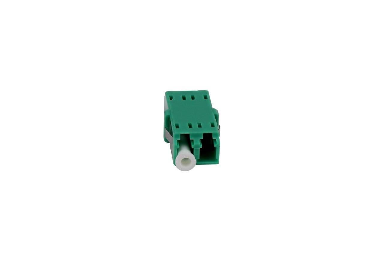 LWL Kupplung LC/APC Duplex mit Metallclip, ohne Flansch Singlemode, grün, Keramik-Sleeve,-2
