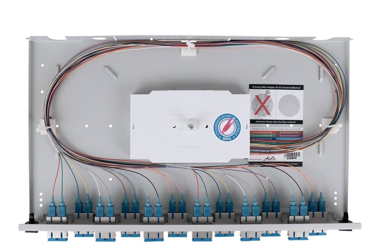 LWL Spleißbox Quick 12xSC/PC Duplex OS2 spleißfertig 1HE, ausziehbar, lichtgrau-2