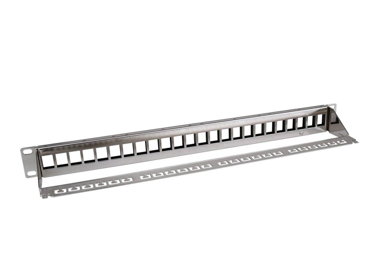 Keystone Patchpanel flex 24-port, 1HE, unbestückt, geschirmt, schwarz-1