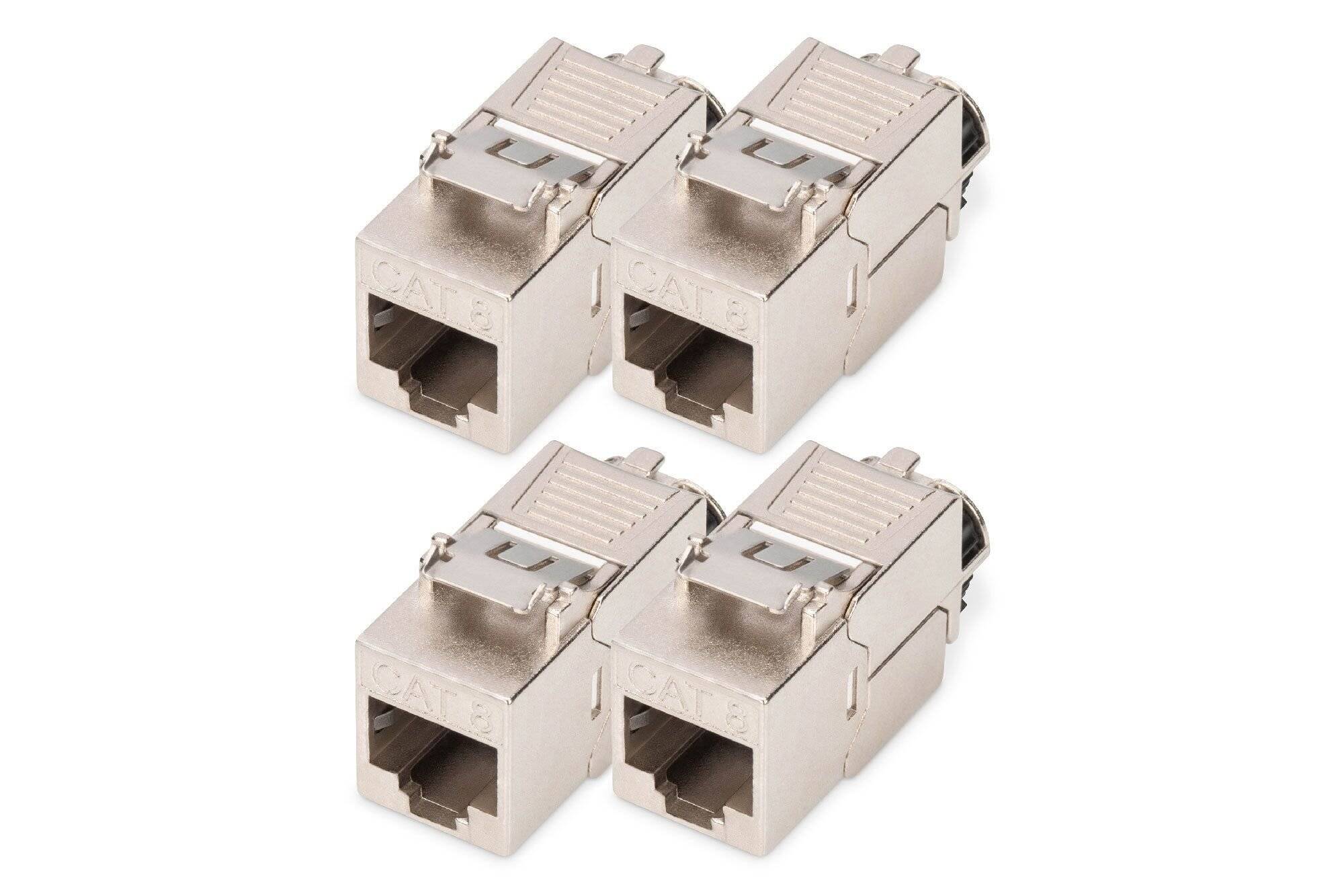 DIGITUS Cat.8.1 Keystone Module shielded tool free dust cap 4 pcs. Cat.8.I Modul geschirmt werkzeuglos Staubkappe 4 Stk.-2