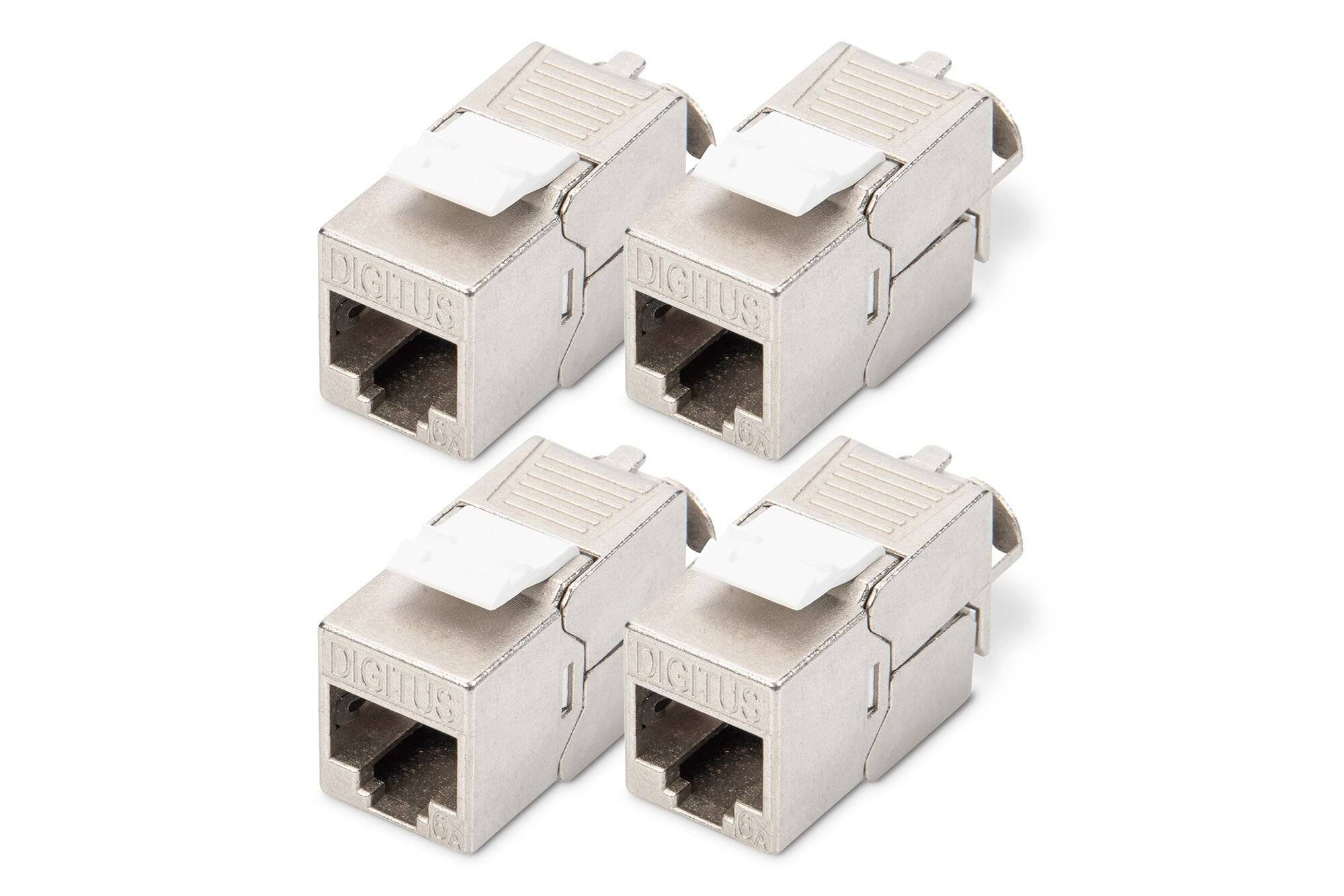 DIGITUS CAT 6A Keystone Modul, geschirmt, werkzeugfreier Montageanschluss - 4 Stk.-2