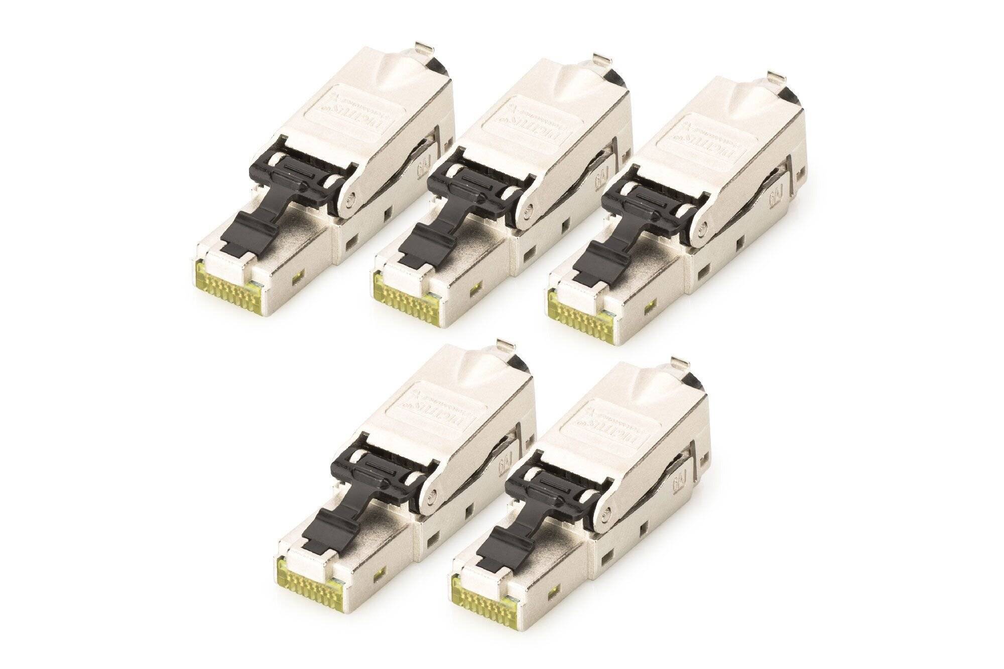 DIGITUS - CAT 6A Feldstecker, STP mit Staubschutzkappe, Knickschutz - 5 Stk.-3