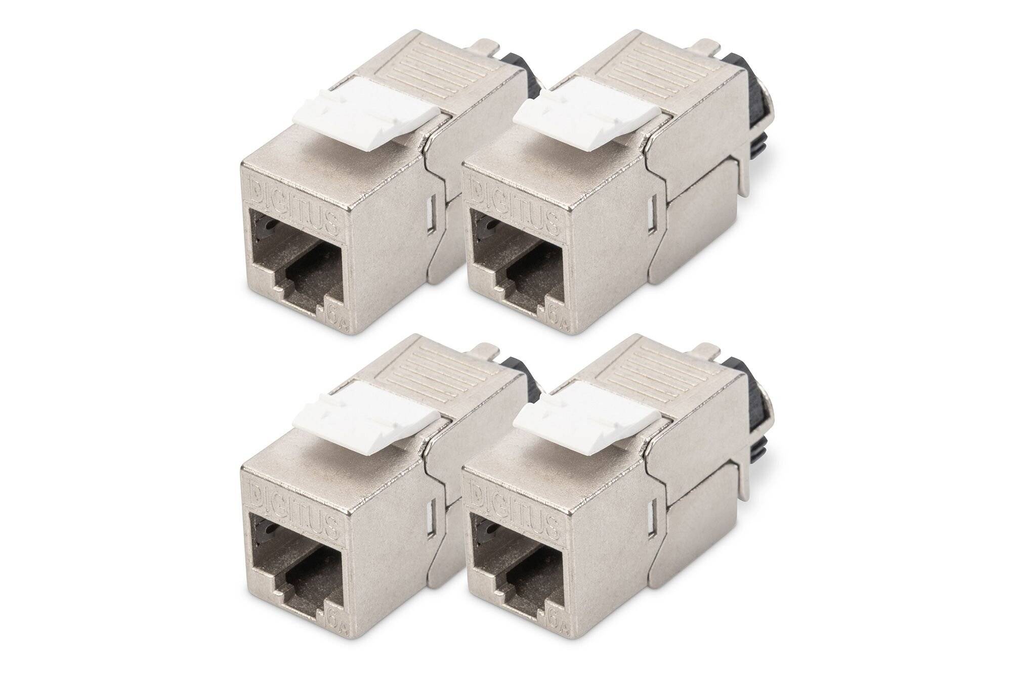 CAT 6A Keystone Jack, geschirmt, 4 Stück werkzeugfreie Verbindung-2