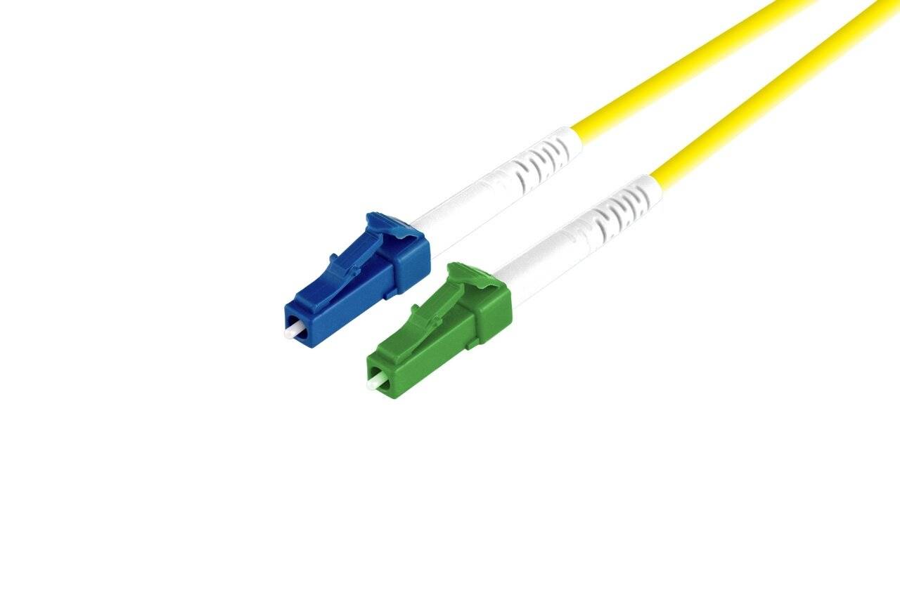 LWL Simplex Patchkabel LC/APC-LC/UPC, E9/125µm OS2 in gelb - 1m 1m-0