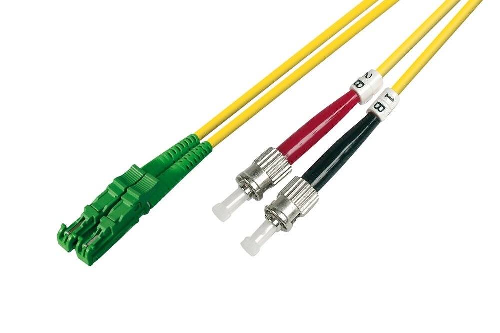 LWL Duplex Patchkabel E2000®/APC-ST - 15m E9/125µm OS2 in gelb 15m-0