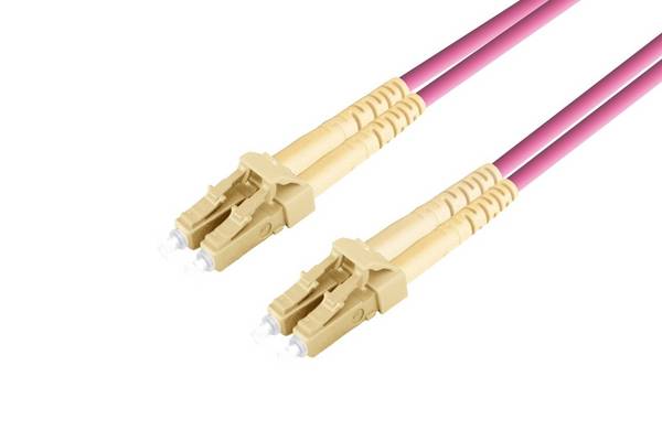 LWL Duplex Patchkabel LC-LC - 2m G50/125µm OM4 in erika-violett 2m
