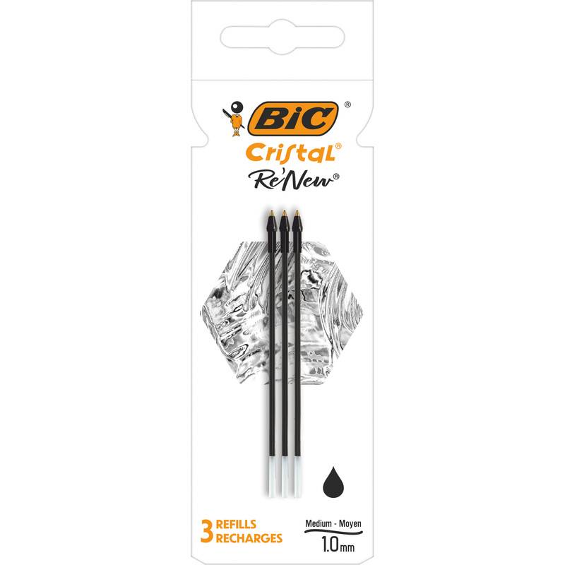 BIC Kugelschreiber-Mine Cristal RE'NEW, schwarz, S-0