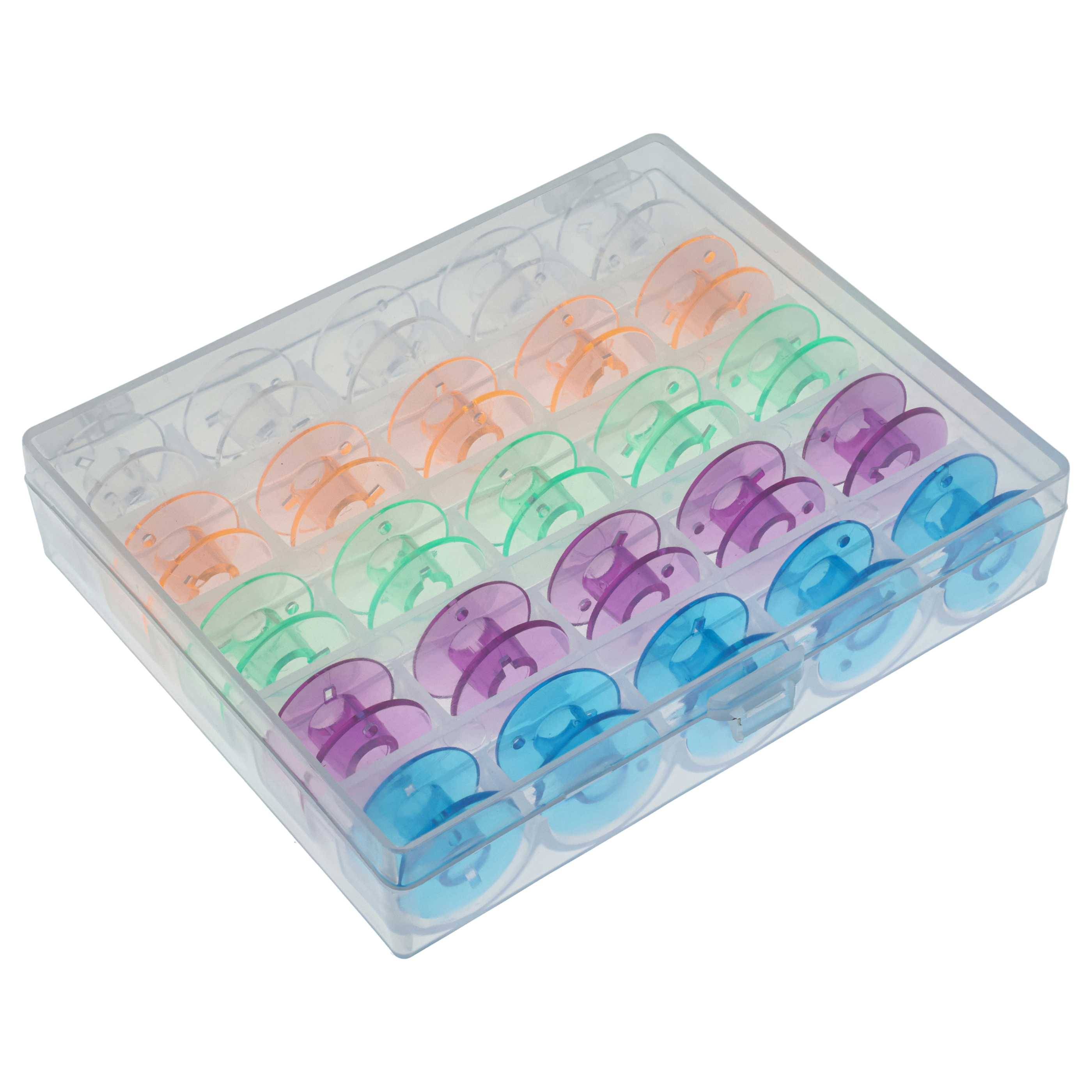 vhbw Aufbewahrungs-Box kompatibel mit W6 N1800 | N1615, N1261, N1235, N5000, N3300, N2000 Nähmaschinen-Spulen - inkl.-2