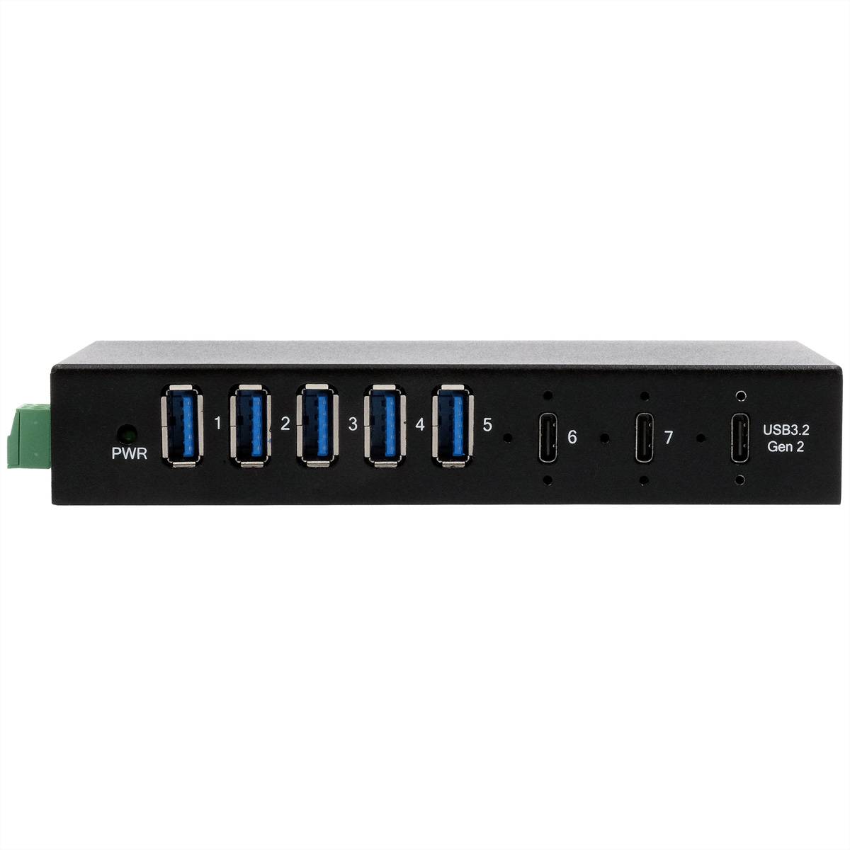 EXSYS EX-12297HMS 7 Port USB 3.2 Gen 2x1 Metall HUB, mit 2x USB-C und 5x USB-A 3.2 Gen 1 Ports-0
