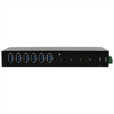 EXSYS EX-12290HMS 10 Port USB 3.2 Gen 2x1 Metall HUB, mit 4x USB-C und 6x USB-A 3.2 Gen 1 Ports-0