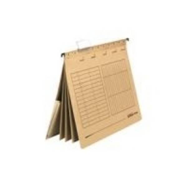 Herlitz UNIREG - Hängehefter - 3 Teile - für A4 - mit Register - Buff (Packung mit 5)