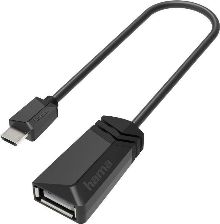 Hama USB OTG Adapter, Micro USB Stecker – USB A Buchse Adapter zum Anschluss von Micro USB Geräten Micro USB OTG Adapter-0