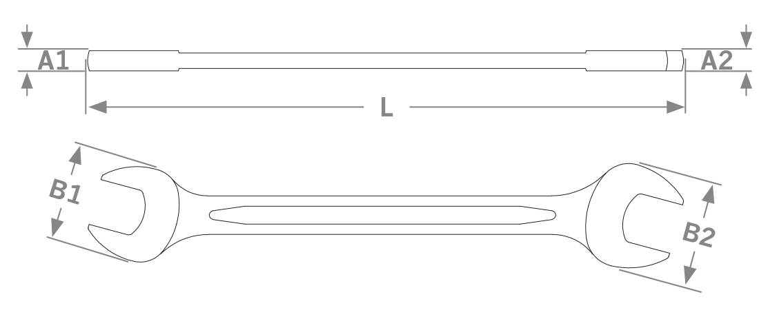 Projahn Standard Doppelgabelschlüssel Schraubenschlüssel Maulschlüssel 22 x 24 mm-1