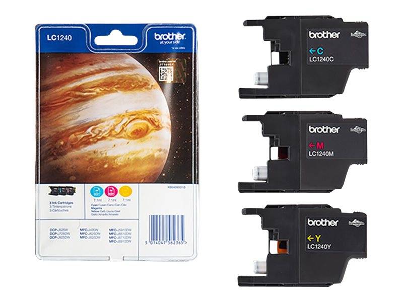 Brother LC1240 - 3er-Pack - Gelb, Cyan, Magenta-0