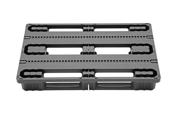 Europalette Schwerlastpalette FIDUS Heavy 1208 3R N, 1200x800x160mm, PE-PP, statisch 2000kg, schwarz