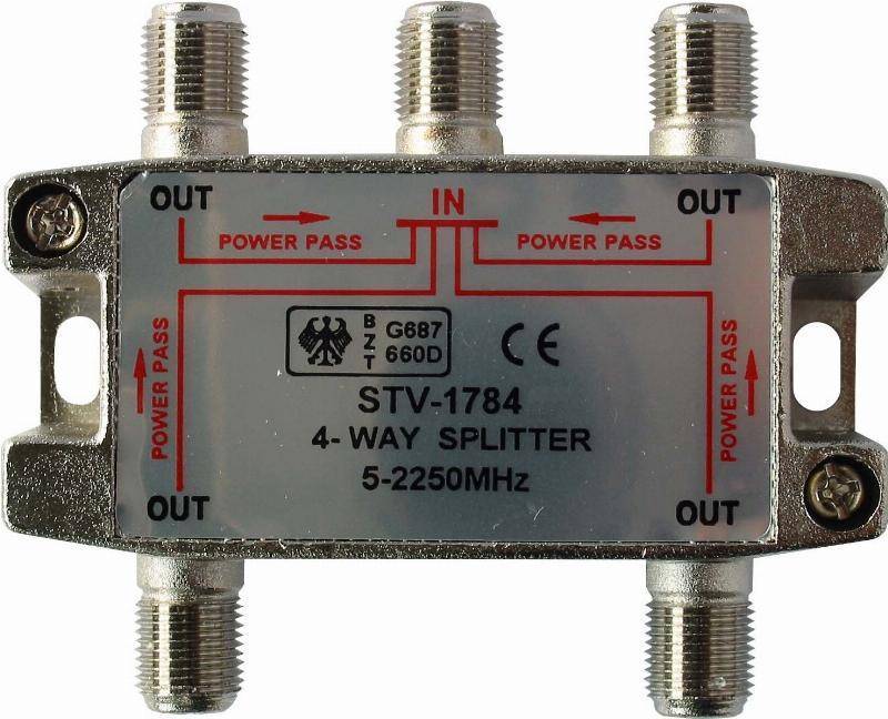 Kreiling SAT-Verteiler 4-fach STV 1784 DC 5-2250MHz Class A 11108 Install.Baumaterial Antennen