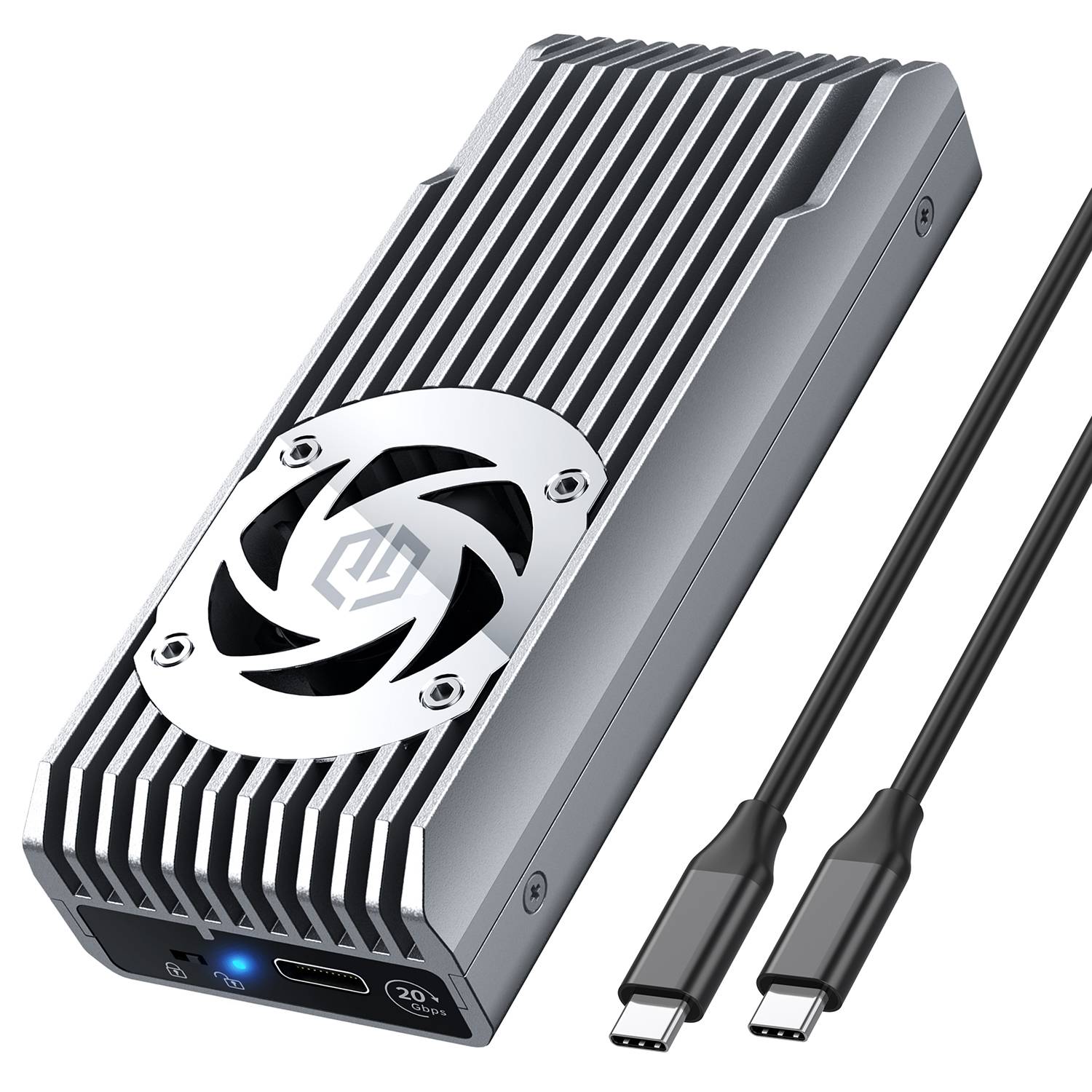 GRAUGEAR - externes Gehäuse M.2 NVMe mit Lüfter 20Gbit - Gehäuse - Lüfter-0