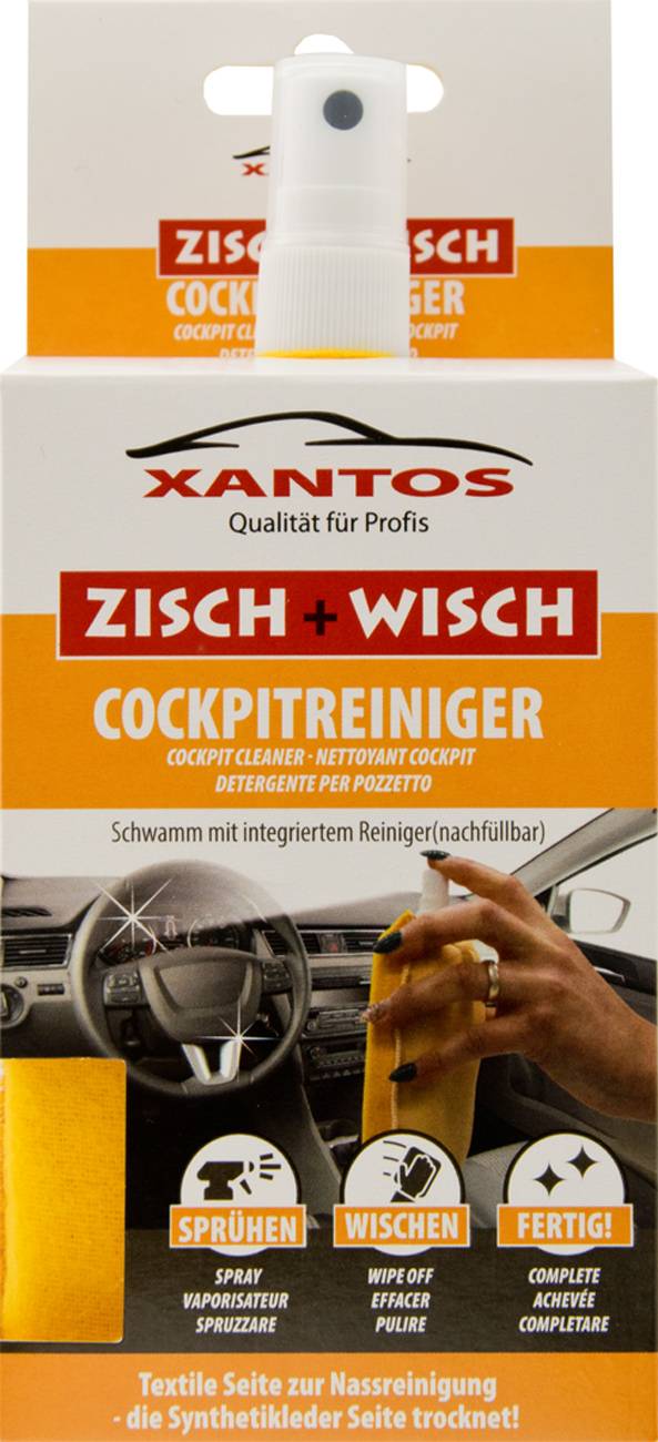 XANTOS Zisch&Wisch - Cockpitreiniger im Reinigungstuch 40ml Multimedia-Technik KFZ Zubehör Kabel-0