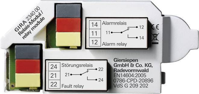 GIRA 234000 Relaismodul RWM Dual Rauchwarnmelder Install.Baumaterial Hauskomm/Batt/Sicher