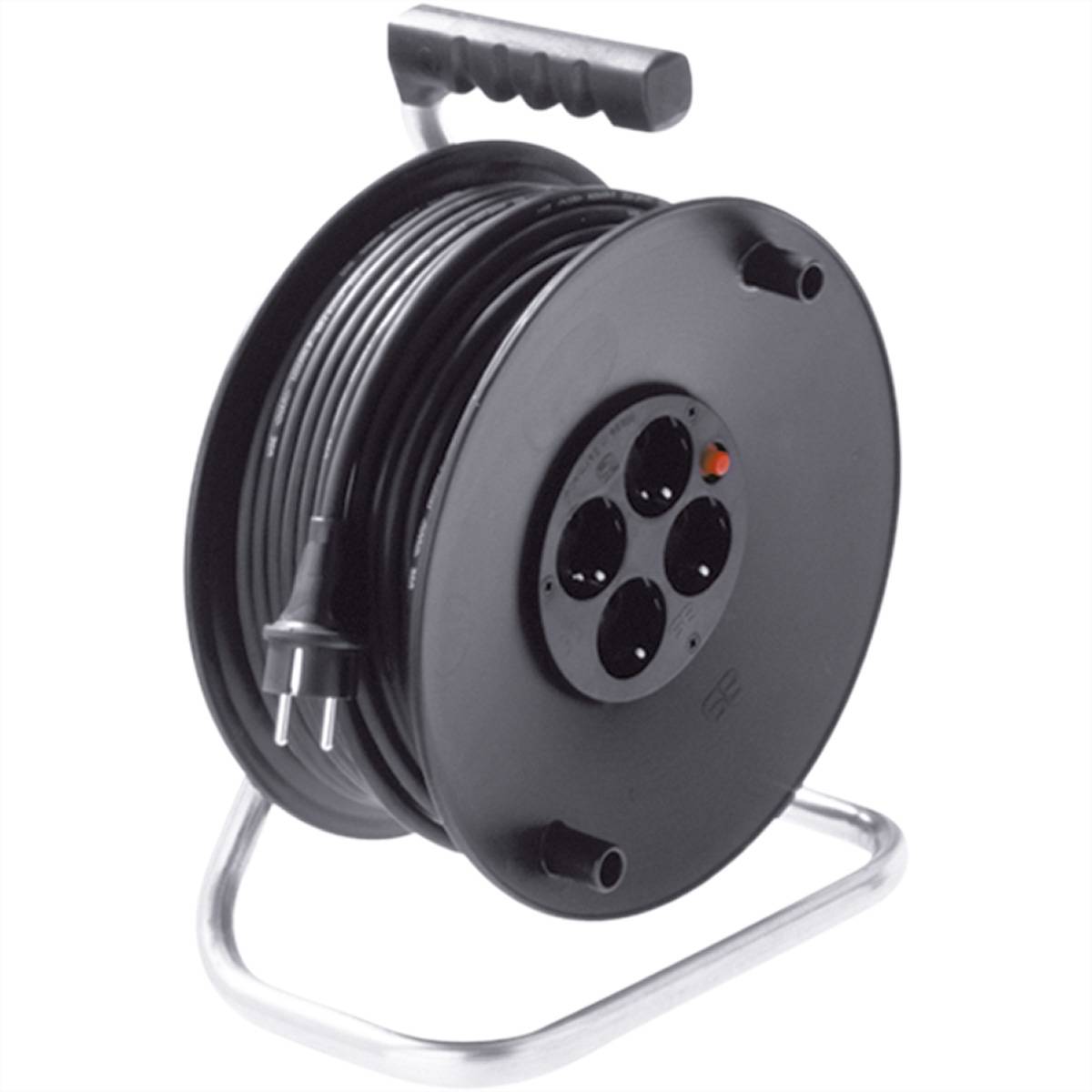 BACHMANN Schutzkontakt-Aufrollkabeltrommel 4fach 230VAC, 25 m-0