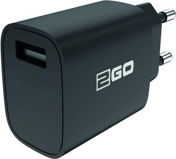2GO Ladegerät 10W 1-Port 1x USB-A, schwarz Multimedia-Technik