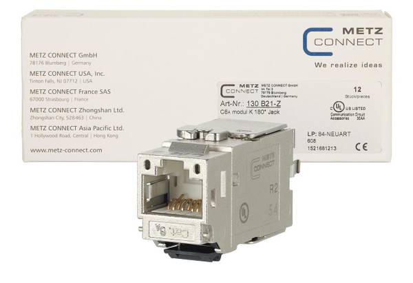Metz C6A modul K 180° Jack 130B21-Z 12er Pack (Inhalt 12 Stück) Install.Baumaterial Netzw.Telekomm