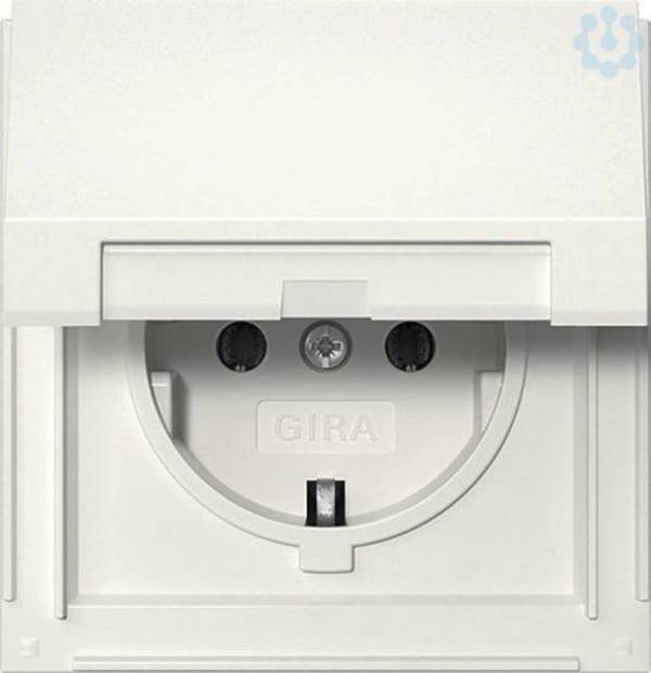 GIRA 445466 SCHUKO-Steckdose Klappdeckel TX_44 Reinweiß Install.Baumaterial Schaltermat/Geb.Steu
