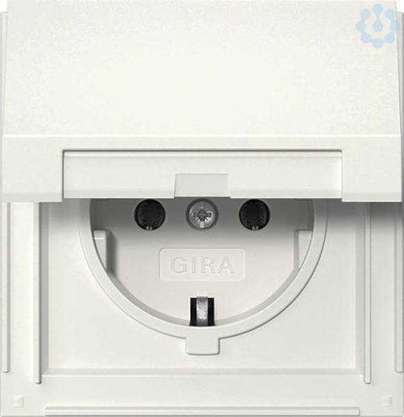 GIRA 445466 SCHUKO-Steckdose Klappdeckel TX_44 Reinweiß Install.Baumaterial Schaltermat/Geb.Steu-0