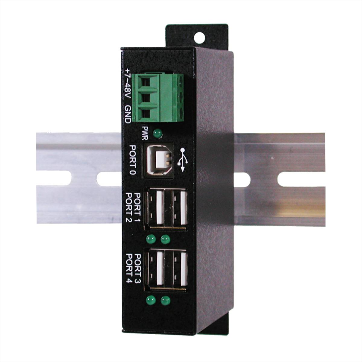 EXSYS EX-1163HMS-WT 4 port USB 2.0 HUB Surge Protection & erw. Temperaturbereich-0