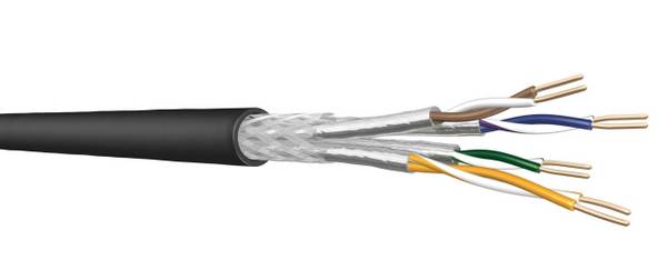 Draka Comteq UC900SS23PE 4x2xAWG23 S/FTP TR1000m Datenkabel Cat7 1000MHz PE schwarz Meterware