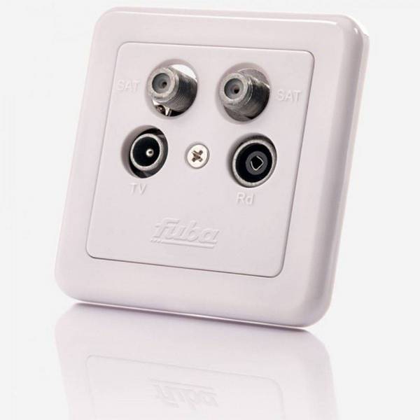 Fuba GAD 400 Satelliten-Enddose 4-Loch Freq.:5-2150MHz Dämpf.:2,5-3,5dB Install.Baumaterial