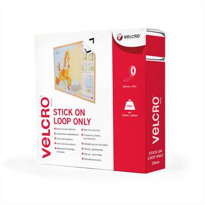 VELCRO® Klettband Selbstklebend Nur Flausch, 20mm x 10m Weiß-0