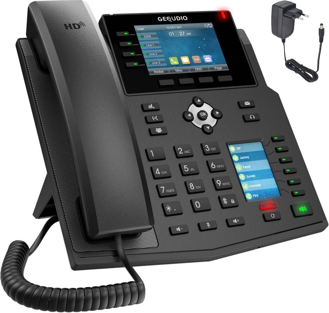 GEQUDIO GX5+ IP-Telefon Set mit Netzteil Multimedia-Technik TK-Zubehör-0