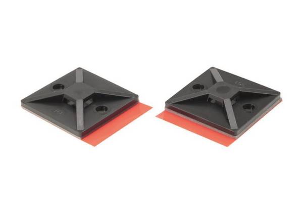 HellermannTyton Befestigungssockel selbstklebend, Nylon 66, Schwarz, 28 mm x 28mm bis 5.6mm, 10 Stück