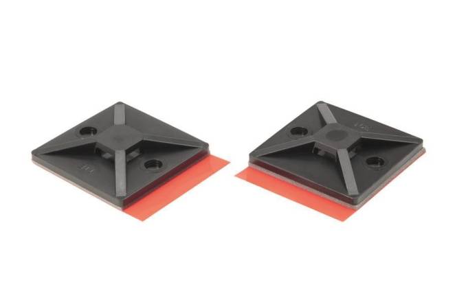 HellermannTyton Befestigungssockel selbstklebend, Nylon 66, Schwarz, 28 mm x 28mm bis 5.6mm, 10 Stück-0
