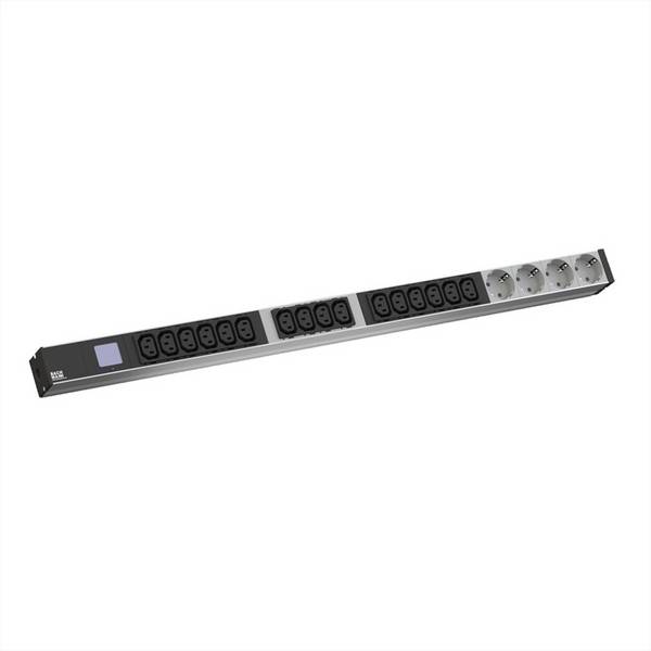 BACHMANN BN0500 19" PDU 1HE 16xC13 4x Schutzkontakt, Leistungsmessung, Anschluss CEE 16A, blau