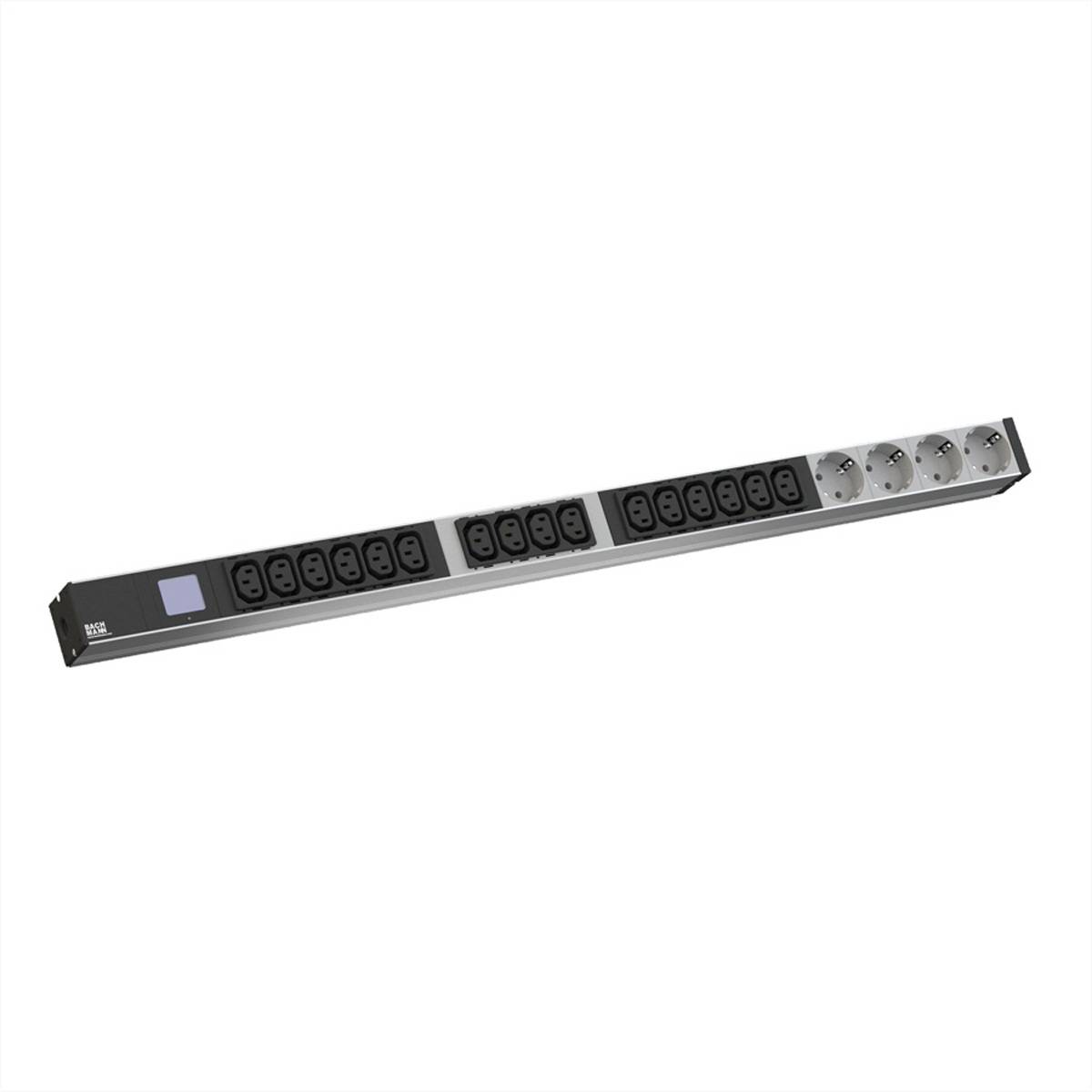 BACHMANN BN0500 19" PDU 1HE 16xC13 4x Schutzkontakt, Leistungsmessung, Anschluss CEE 16A, blau-0