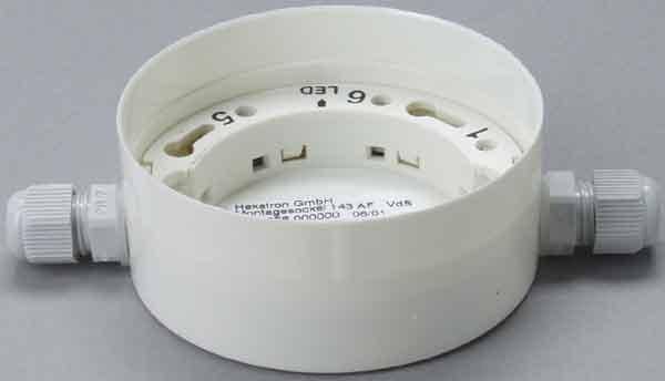 Hekatron Montagesockel AP 143 AF Feuchtraum 5 000 356 Install.Baumaterial Hauskomm/Batt/Sicher-0