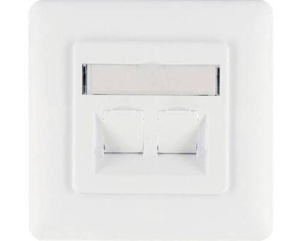 Schwaiger Anschlussdose 2x Keystone Weiß Multimedia-Technik