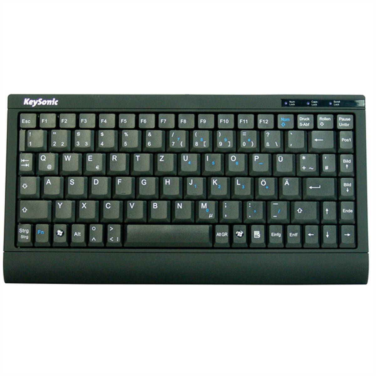 KeySonic ACK-595 C+ Mini-Tastatur PS/2 USB schwarz US-Layout