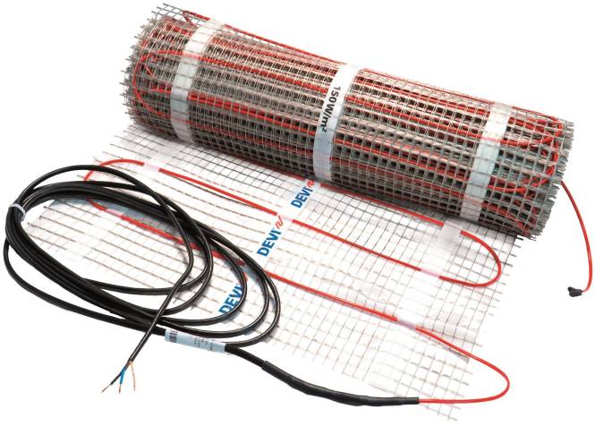 DEVI Dünnbettheizmatte DTIF 140F0447 150W/qm 2,0 qm 0,5 x 4,0 m selbstklebend Haustechnik heizen-0