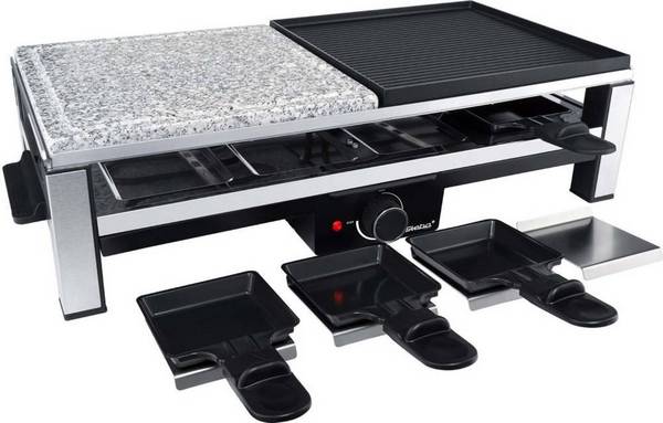 Steba RC 108 Raclette 8 Pfännchen Grillfl.50x25cm Stein/Gußpl. Hausgeräte Kleingeräte Backen