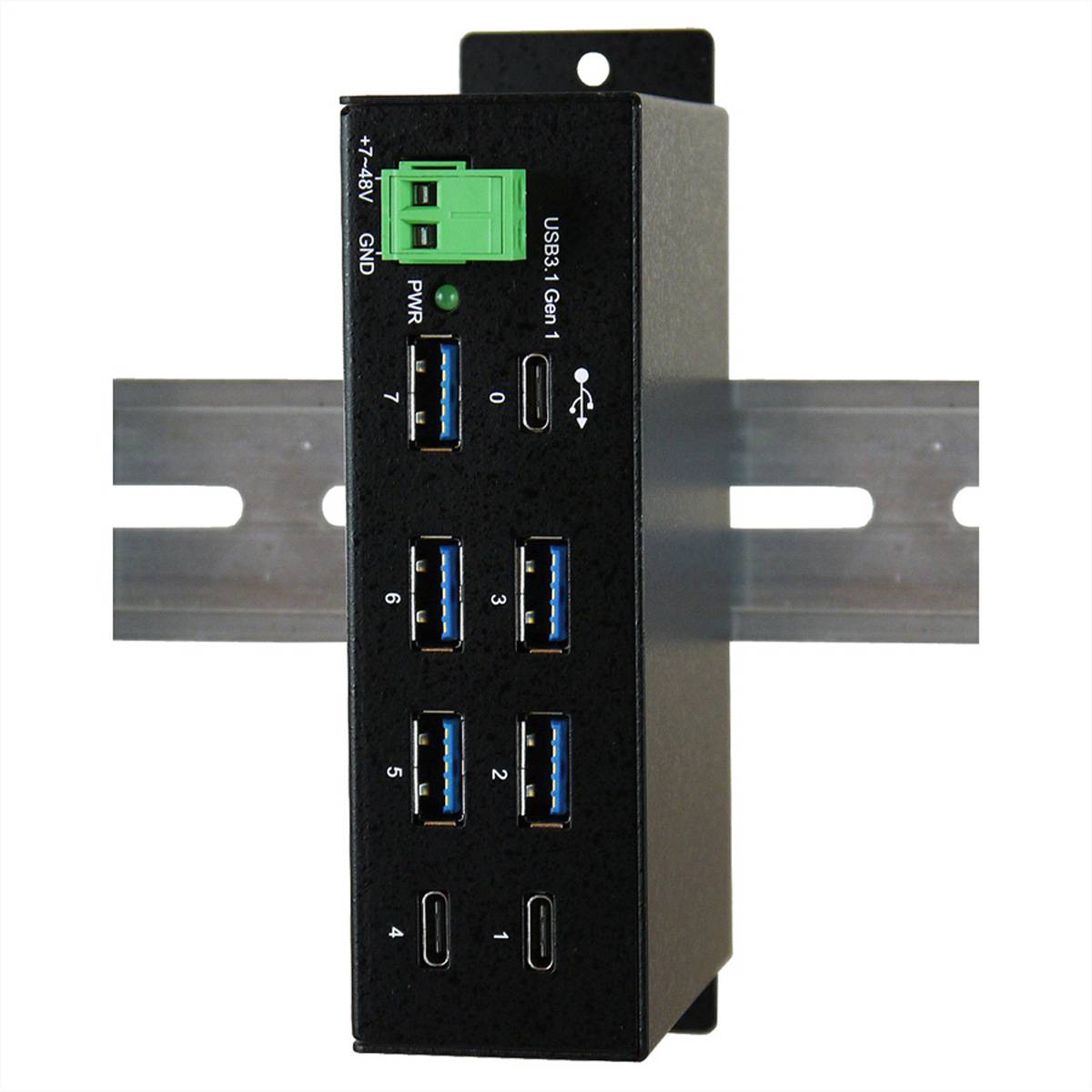 EXSYS EX-1196HMS 7 Port USB 3.2 Gen1 HUB C-Buchse, 15KV ESD Surge Protection-0