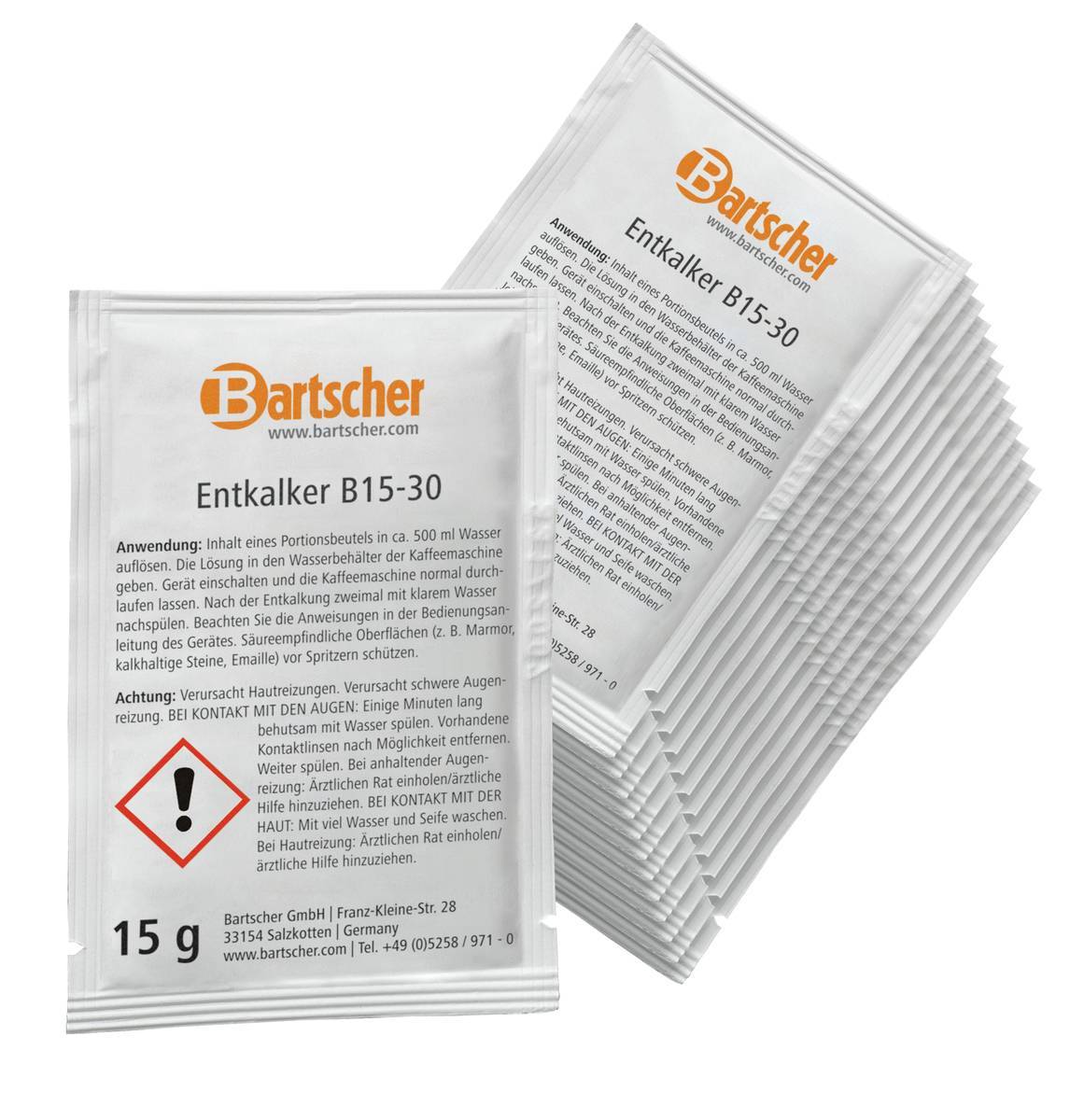 Bartscher Entkalker B15-30 190065 30 Beutel a 15g für Kaffeemaschinen Hausgeräte Kleingeräte-0