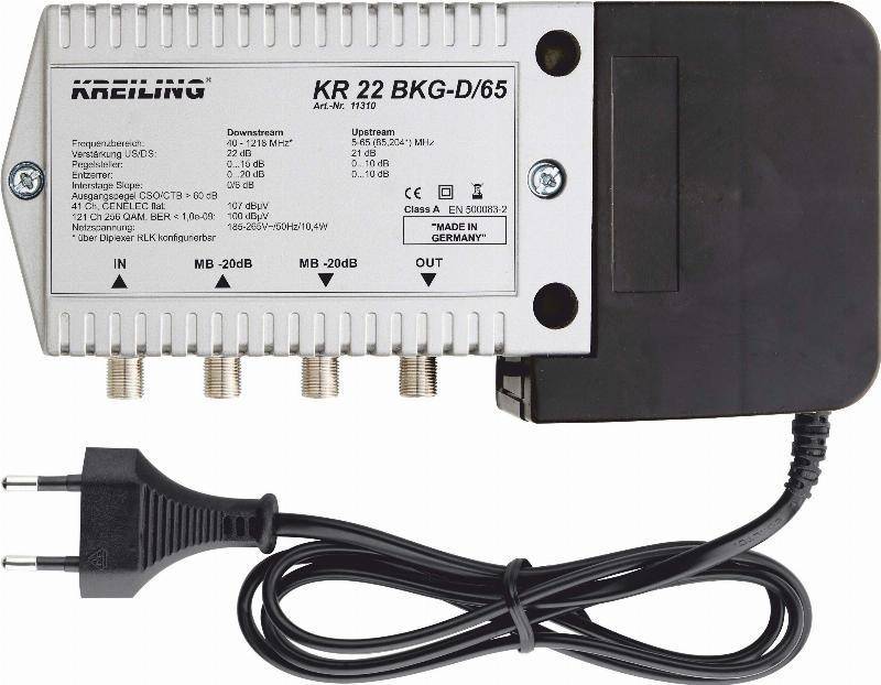KREI BK-Verstärker KR 22 BKG-D/65 1200MHz,22dB,Hinweg 21dB,Rückweg 11310 Install.Baumaterial-0