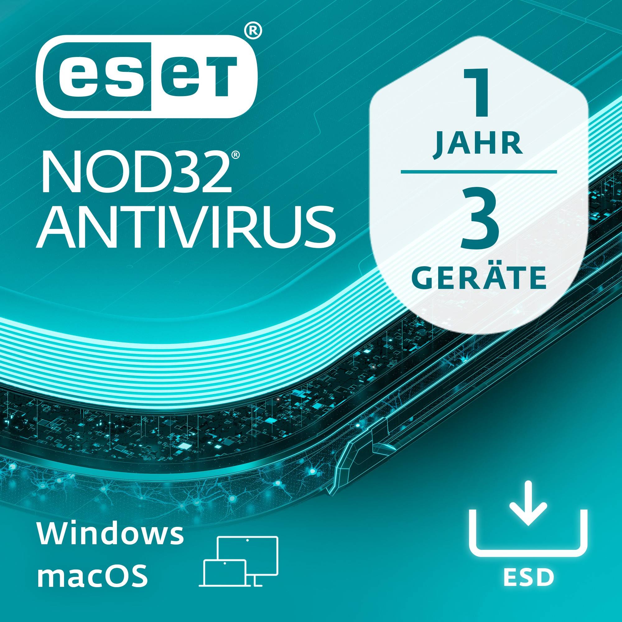 ESET NOD32 Anti-Virus - 3 User, 1 Year - ESD-Download Software ESD-Lizenzen-0